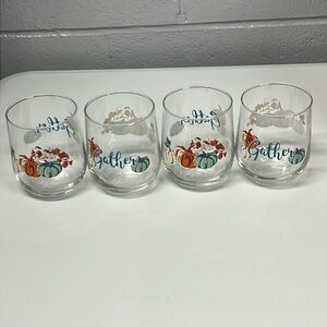 NWOT 4 pc “Gather” Fall wine glasses